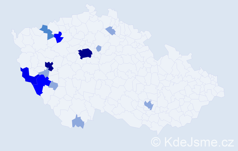 Příjmení: 'Kamen', počet výskytů 34 v celé ČR