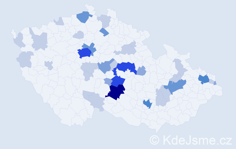Příjmení: 'Haláková', počet výskytů 86 v celé ČR