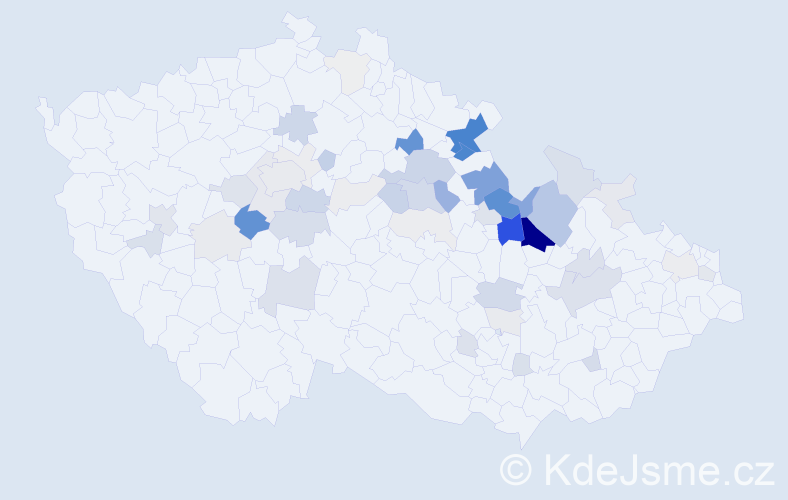 Příjmení: 'Kylar', počet výskytů 211 v celé ČR