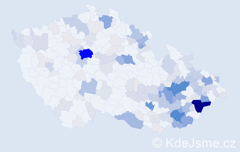 Příjmení: 'Mazáčová', počet výskytů 536 v celé ČR