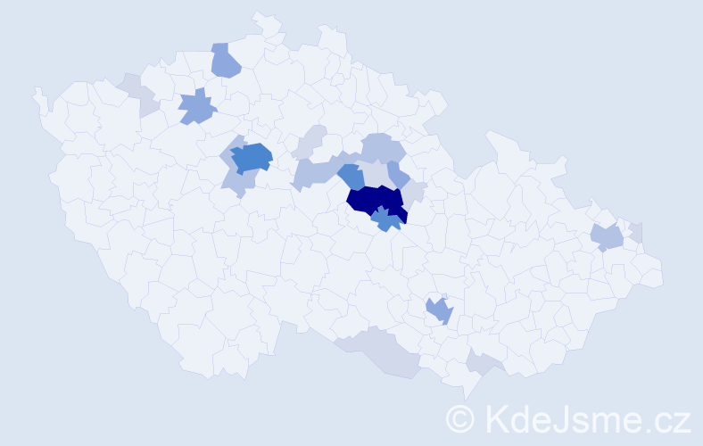 Příjmení: 'Cepl', počet výskytů 65 v celé ČR