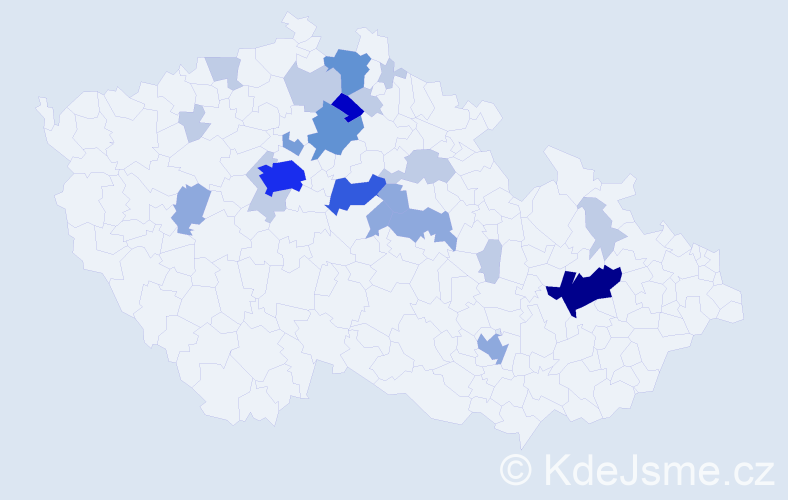 Příjmení: 'Kalva', počet výskytů 62 v celé ČR