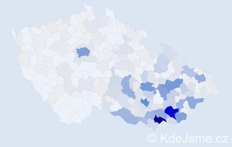 Příjmení: 'Blaha', počet výskytů 1650 v celé ČR