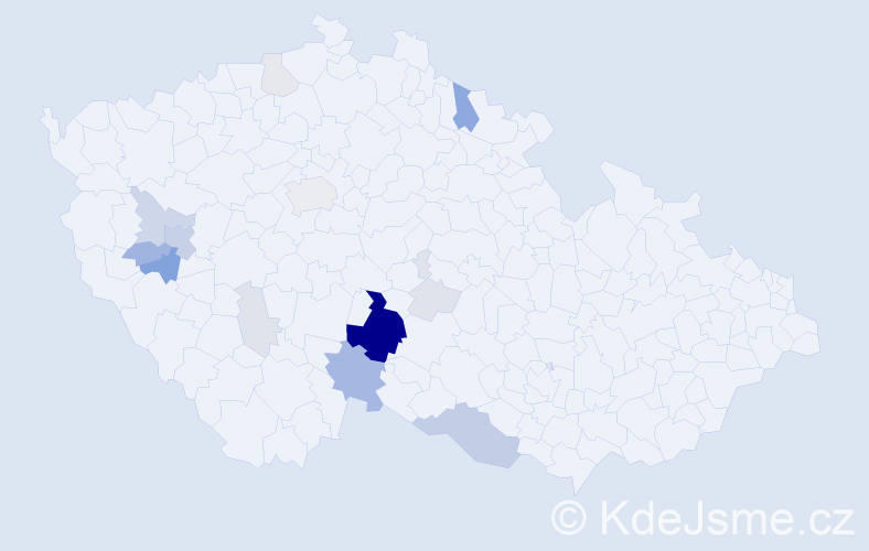 Příjmení: 'Brýna', počet výskytů 55 v celé ČR