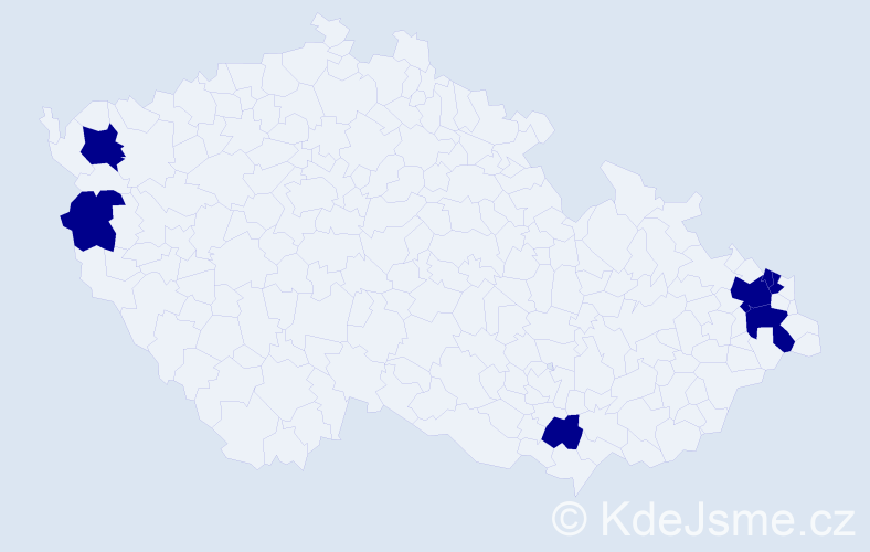 Příjmení: 'Drbul', počet výskytů 7 v celé ČR