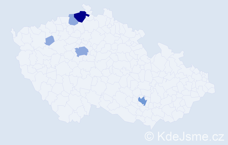 Příjmení: 'Deli', počet výskytů 11 v celé ČR