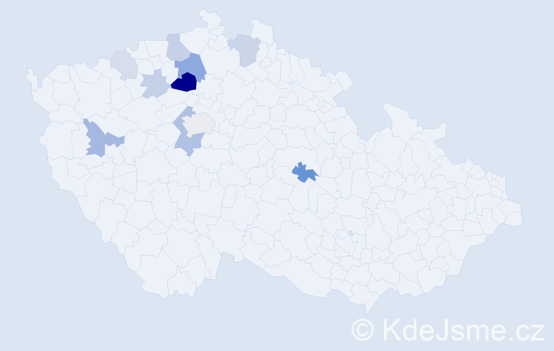Příjmení: 'Kyzlík', počet výskytů 26 v celé ČR