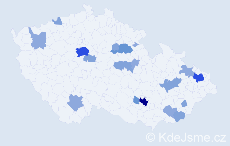 Příjmení: 'Milanová', počet výskytů 44 v celé ČR