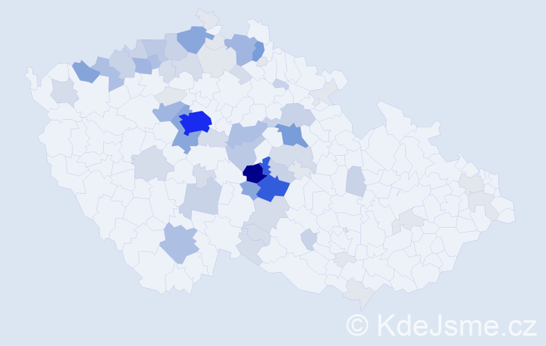 Příjmení: 'Choutka', počet výskytů 247 v celé ČR