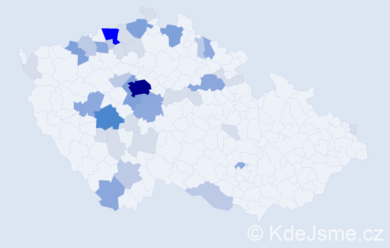 Příjmení: 'Malkovský', počet výskytů 122 v celé ČR