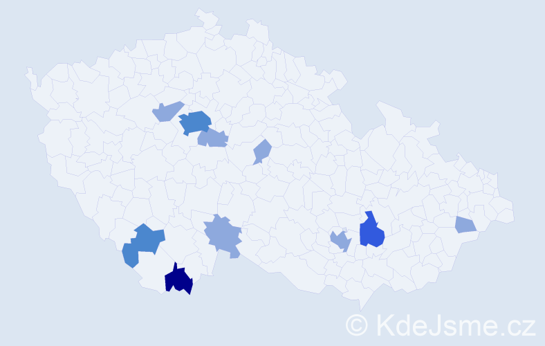 Příjmení: 'Beutl', počet výskytů 18 v celé ČR