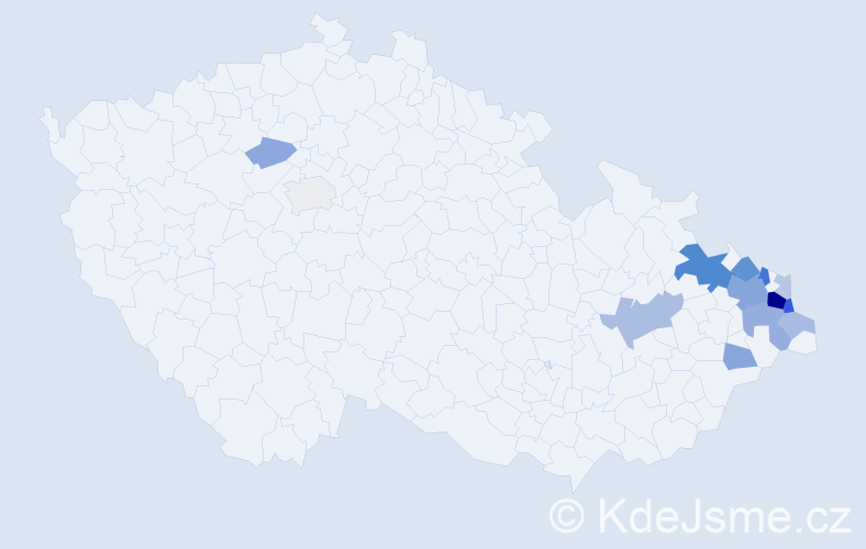Příjmení: 'Galgonek', počet výskytů 36 v celé ČR