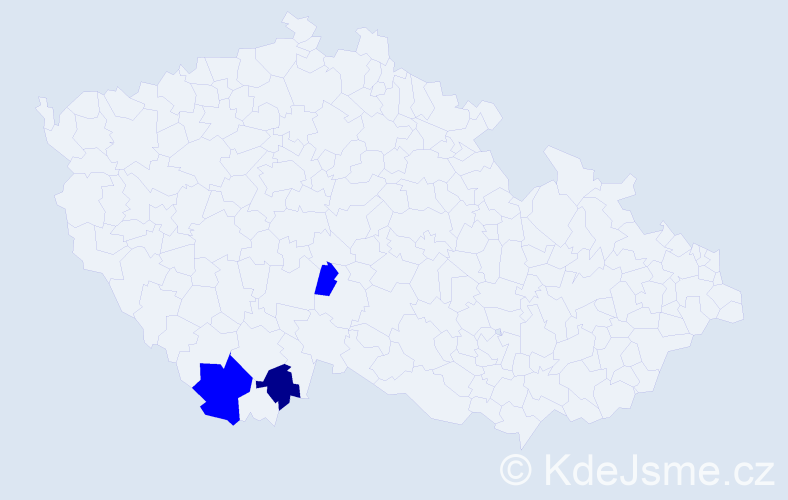 Příjmení: 'Waldingerová', počet výskytů 4 v celé ČR