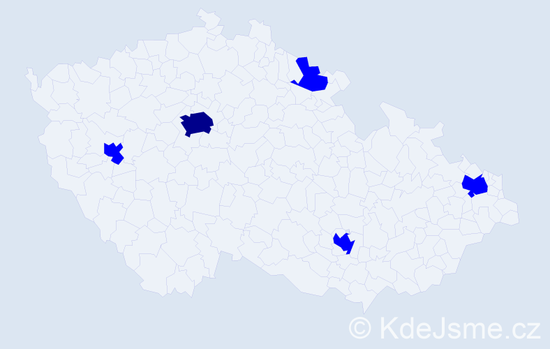 Příjmení: 'Serrano', počet výskytů 6 v celé ČR