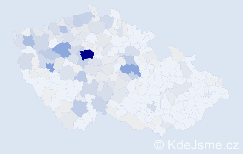 Příjmení: 'Vodrážka', počet výskytů 843 v celé ČR