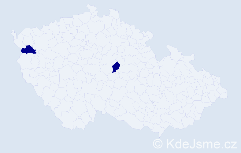 Příjmení: 'Bačkalo', počet výskytů 2 v celé ČR