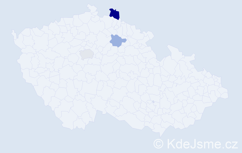 Příjmení: 'Homér', počet výskytů 6 v celé ČR