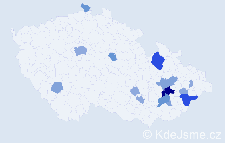 Příjmení: 'Calabová', počet výskytů 38 v celé ČR