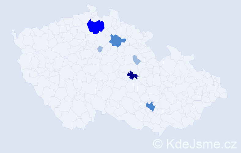 Příjmení: 'Chalupnik', počet výskytů 13 v celé ČR