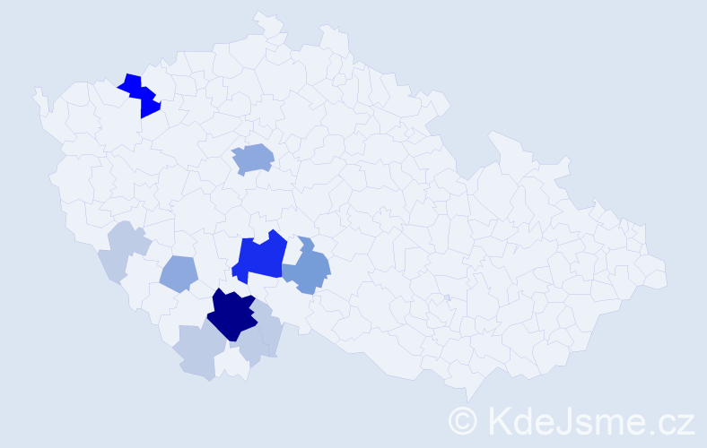 Příjmení: 'Vrábková', počet výskytů 36 v celé ČR