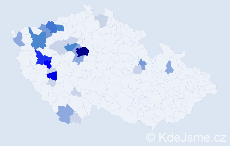 Příjmení: 'Mareška', počet výskytů 95 v celé ČR
