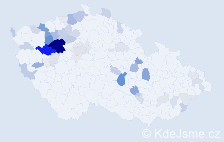 Příjmení: 'Opat', počet výskytů 128 v celé ČR