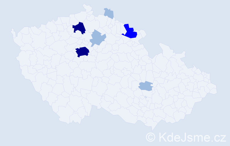 Příjmení: 'Senešiová', počet výskytů 14 v celé ČR
