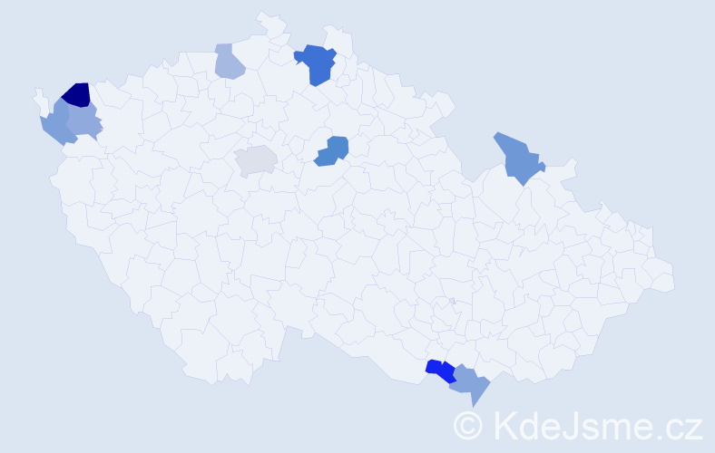 Příjmení: 'Gräfová', počet výskytů 14 v celé ČR