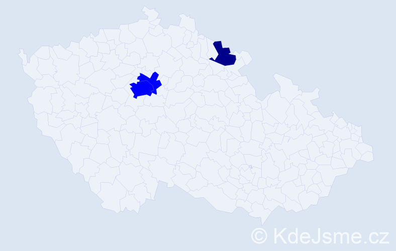 Příjmení: 'Koščál', počet výskytů 7 v celé ČR