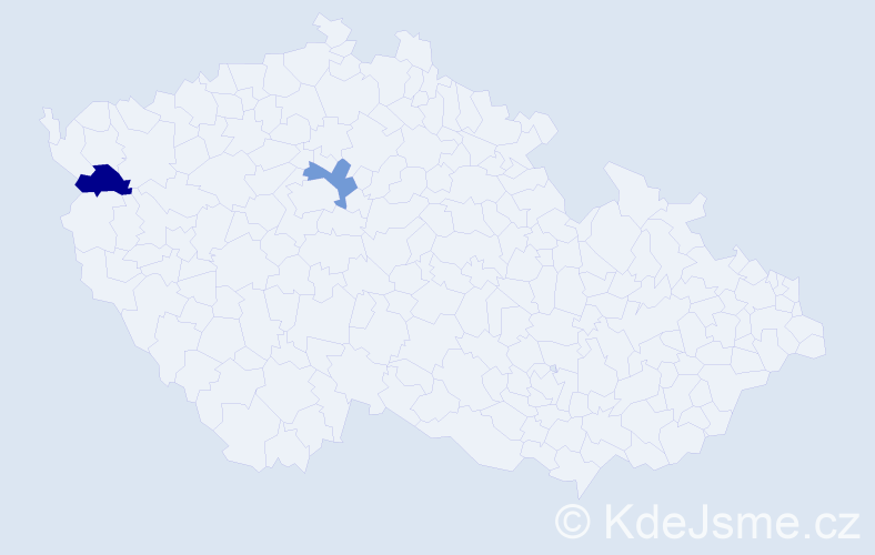 Příjmení: 'Kendlbacherová', počet výskytů 2 v celé ČR