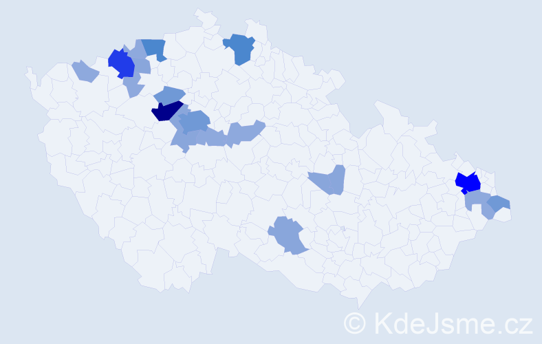 Příjmení: 'Makara', počet výskytů 55 v celé ČR