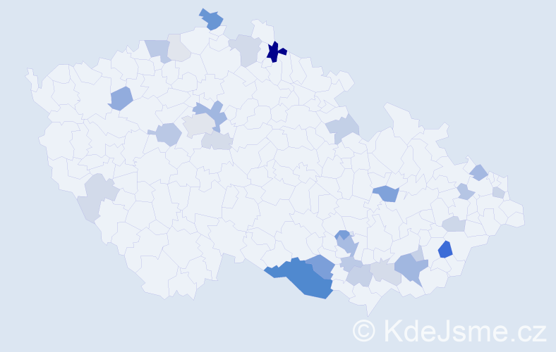 Příjmení: 'Ilek', počet výskytů 80 v celé ČR