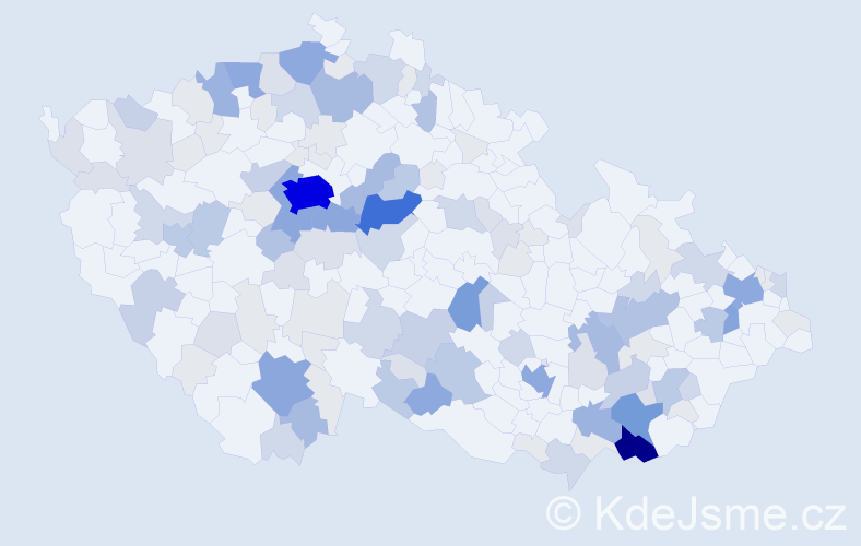 Příjmení: 'Břečková', počet výskytů 459 v celé ČR