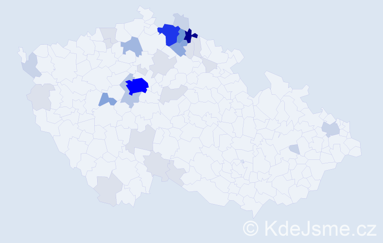 Příjmení: 'Beldová', počet výskytů 116 v celé ČR