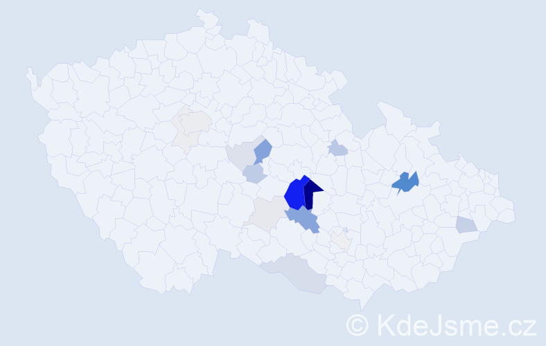 Příjmení: 'Mužátko', počet výskytů 103 v celé ČR