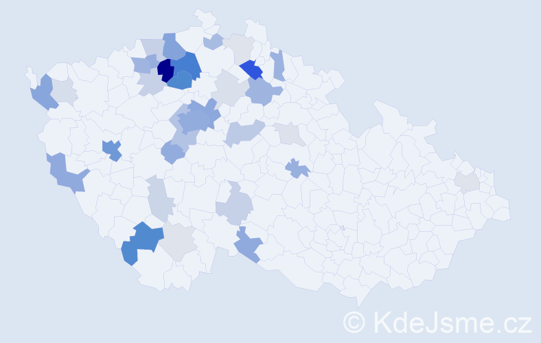 Příjmení: 'Zunová', počet výskytů 115 v celé ČR