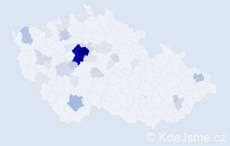 Příjmení: 'Krištůfek', počet výskytů 117 v celé ČR