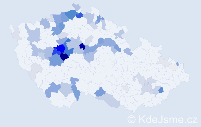 Příjmení: 'Klimt', počet výskytů 285 v celé ČR