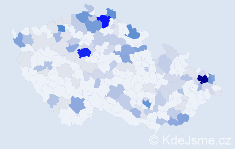 Příjmení: 'Macko', počet výskytů 398 v celé ČR