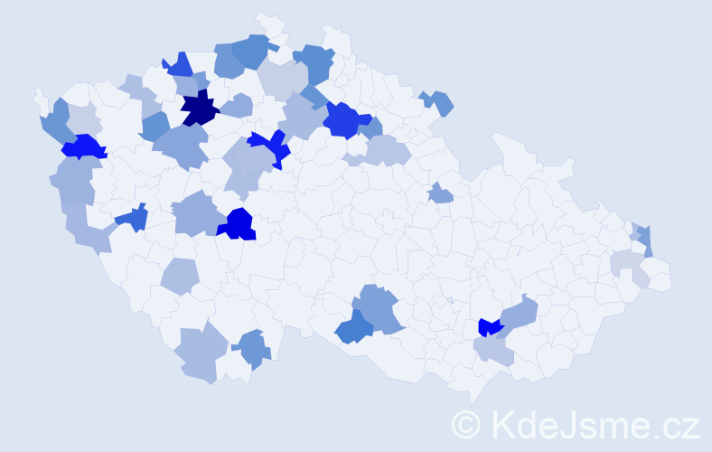Příjmení: 'Kuruczová', počet výskytů 110 v celé ČR
