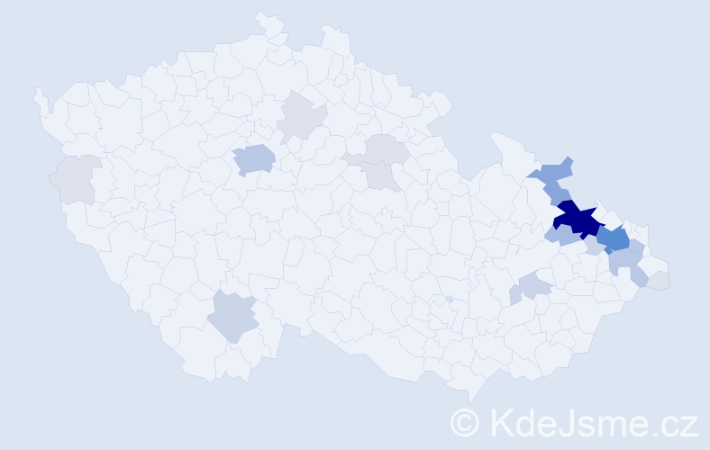 Příjmení: 'Prusek', počet výskytů 69 v celé ČR
