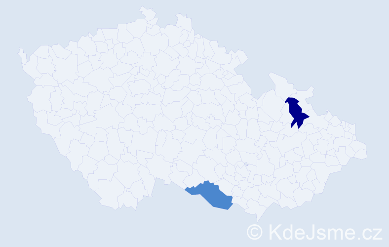 Příjmení: 'Fehérváriová', počet výskytů 4 v celé ČR