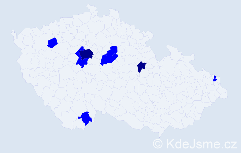 Příjmení: 'Matyi', počet výskytů 10 v celé ČR