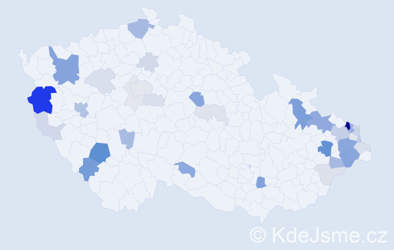 Příjmení: 'Klich', počet výskytů 109 v celé ČR