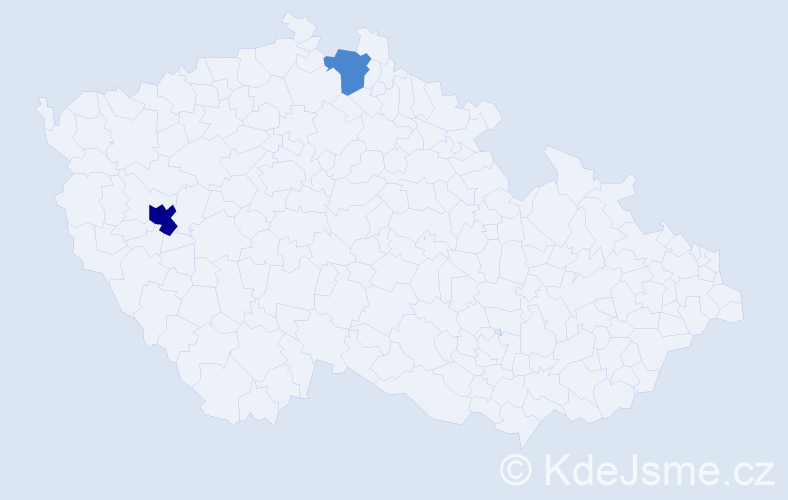 Příjmení: 'Kuberková', počet výskytů 6 v celé ČR