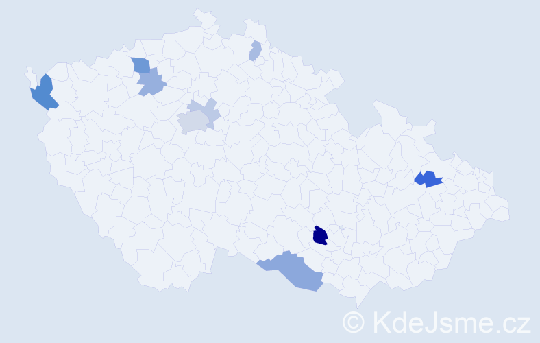 Příjmení: 'Mühlberger', počet výskytů 20 v celé ČR