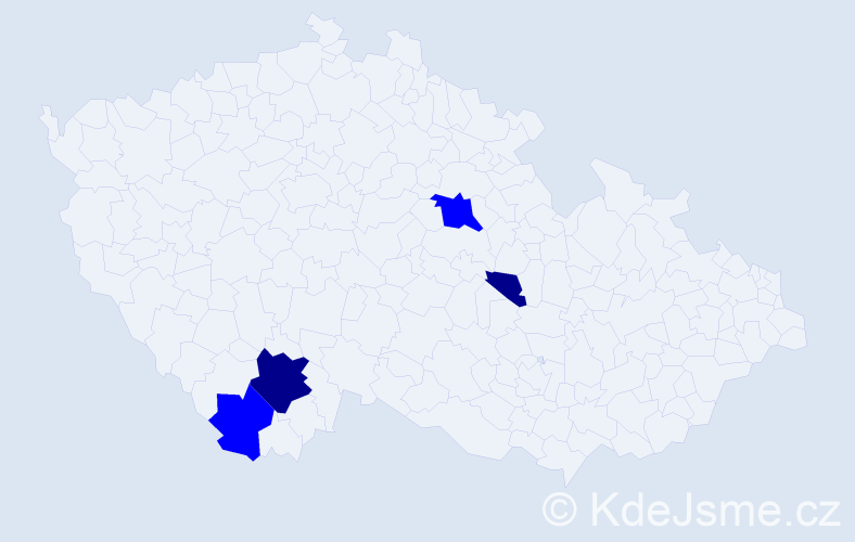 Příjmení: 'Eltschkner', počet výskytů 6 v celé ČR