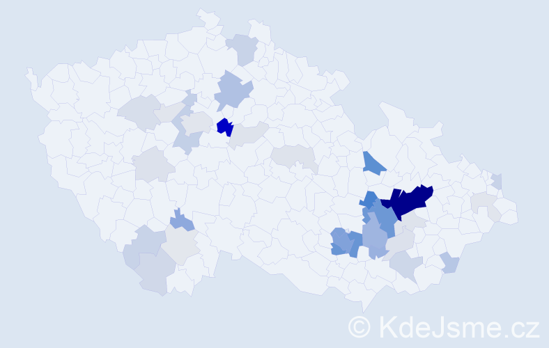 Příjmení: 'Okleštěk', počet výskytů 134 v celé ČR