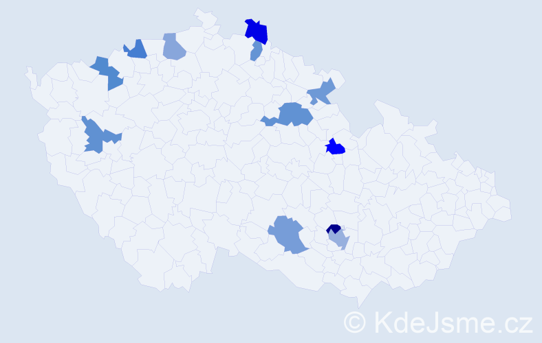 Příjmení: 'Saučuk', počet výskytů 14 v celé ČR