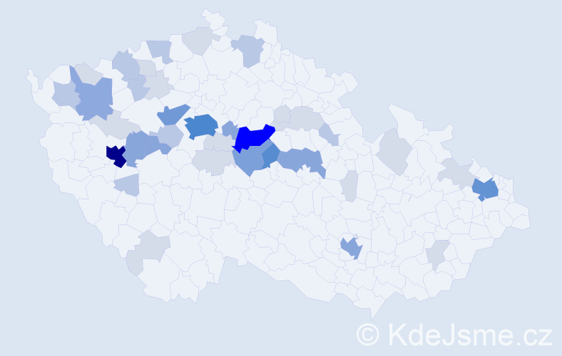 Příjmení: 'Karkošová', počet výskytů 120 v celé ČR